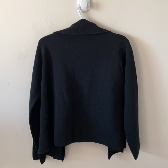 Eileen Fisher Black Open Front Wool Cardigan- Size M - Picture 8 of 8